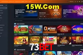 Interface moderna da plataforma 73Bet
